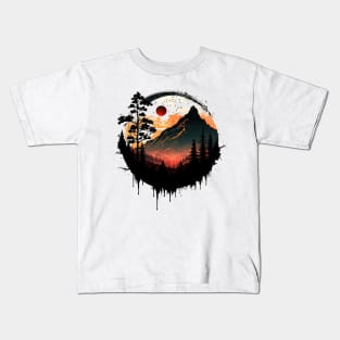 Red Sun Mountain Kids T-Shirt